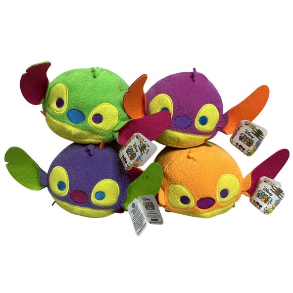 Disney Tsum Tsum 6 inch Neon Glows Under Black Light Summer Stitch New - Picture 1 of 9